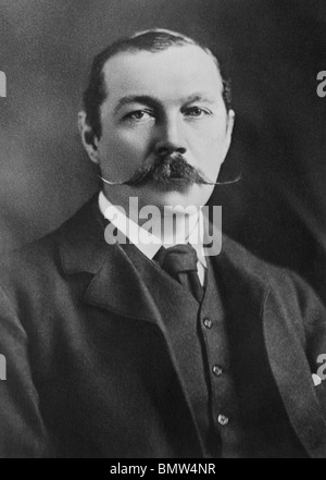 Portrait photo circa 1890s of Scottish author Arthur Conan Doyle (1859 - 1930) - creator of fictional detective Sherlock Holmes. Stock Photo