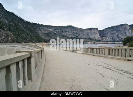 The O'Shaughnessy Dam forming the Hetch Hetchy Reservoir. Stock Photo