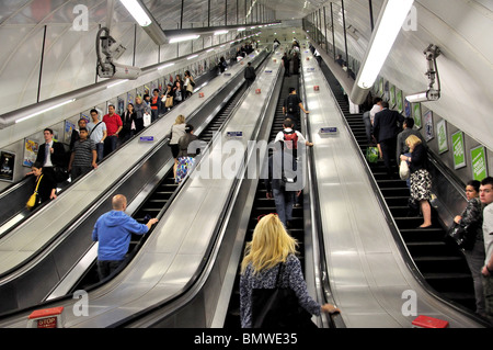 Escalators at Holborn Underground Station, High Holborn, London Borough of Camden, Greater London, England, United Kingdom Stock Photo