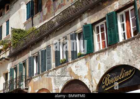 Italian Architectural Details Balconies and Green Shuttered