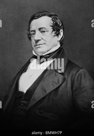 Daguerreotype portrait photo circa 1850s of American author, essayist, biographer and historian Washington Irving (1783 - 1859). Stock Photo