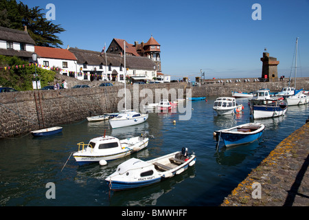 Small fishing boats in Lynmouth harbour North Devon UK Stock Photo