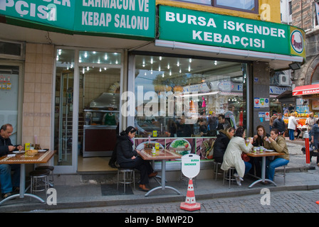 Kebab restaurant next to Spice Bazaar Sultanahmet Istanbul Turkey Europe Stock Photo