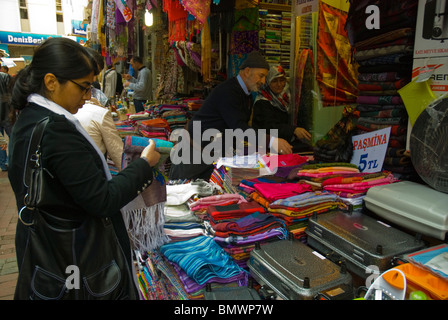 Pashmina scarf stall Grand Bazaar area Sultanahmet district Istanbul Turkey Europe Stock Photo