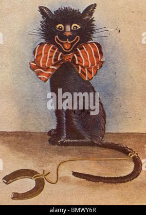 The Cheeky Cat with a Big Red Bow Stock Photo