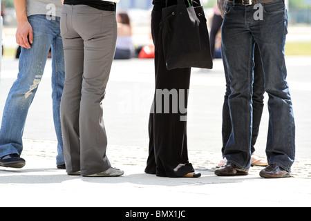 People walking in the treet on a sunny day in London, Stock Photo