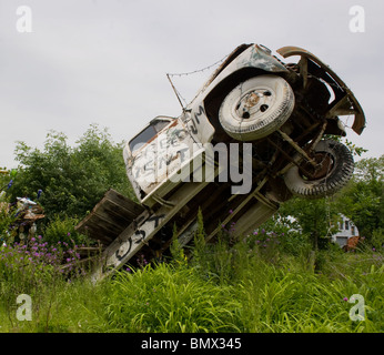 Truckhenge by Ron Lessman in Topeka Kansas Stock Photo