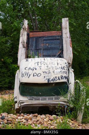 Truckhenge by Ron Lessman in Topeka Kansas Stock Photo