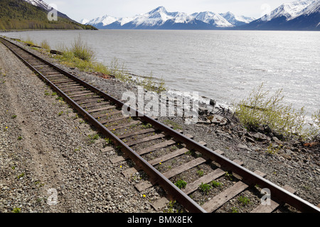 Alaska Railroad Grandview Train Anchorage Seward Stock Photo