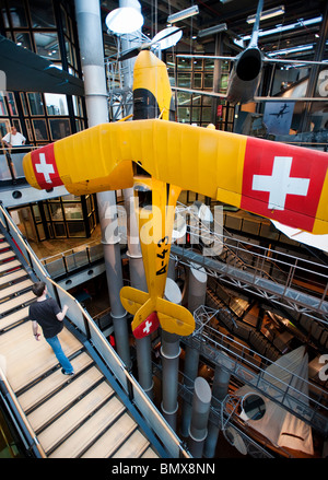 Historic aircraft on display at Deutsches Technikmuseum or German Technology Museum in Berlin Germany Stock Photo