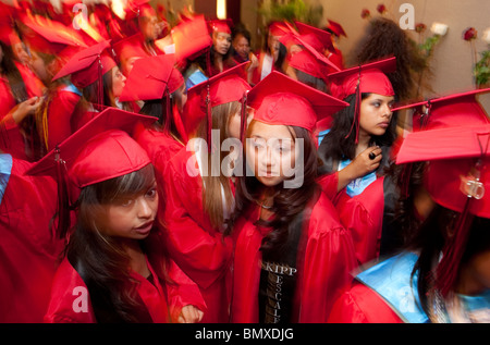 High school graduation ceremony at KIPP Academy, a nationally ...
