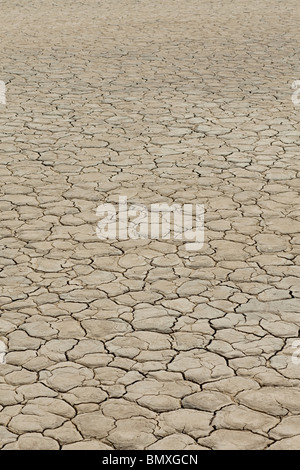 Cracked surface of dry lake bed Stock Photo