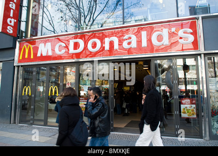 McDonalds fast food restaurant sign Berlin Germany Stock Photo