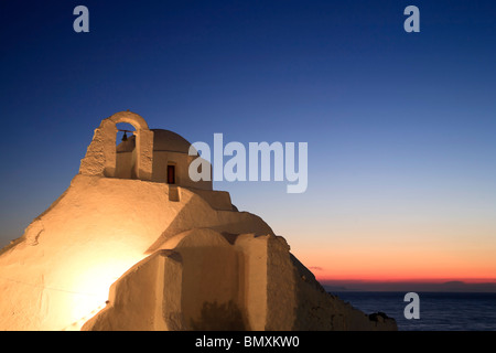 Greece, Cyclades, Mykonos, Mykonos Town, Church of Panagia Paraportiani Stock Photo