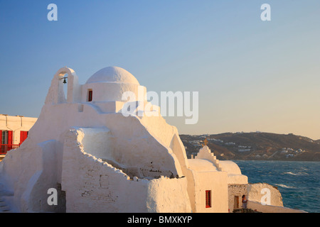 Greece, Cyclades, Mykonos, Mykonos Town, Church of Panagia Paraportiani Stock Photo