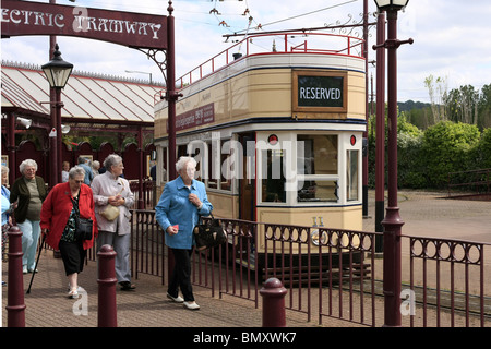 The Victorian electric tramway in Seaton Devon England Stock Photo