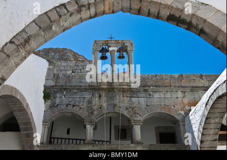 Greece, Dodecanese,Patmos, the Agios Joannis Theologos Monastry Stock Photo