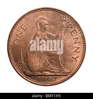 1967 UK One Penny coin Stock Photo