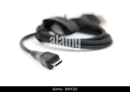 usb to micro-usb cable isolated on white background Stock Photo