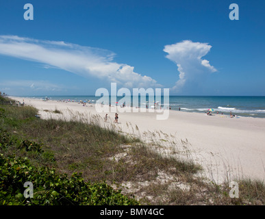 From the boardwalk at Indialantic on the East coast of Florida Stock