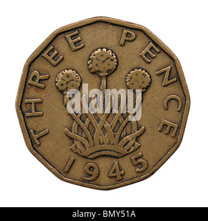 Three Pence coin Stock Photo