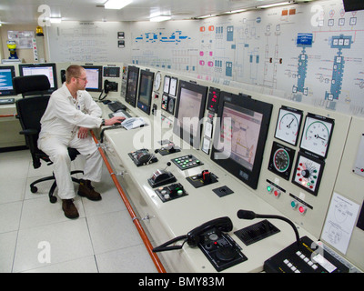 Eurodam cruise ship engine control room Stock Photo