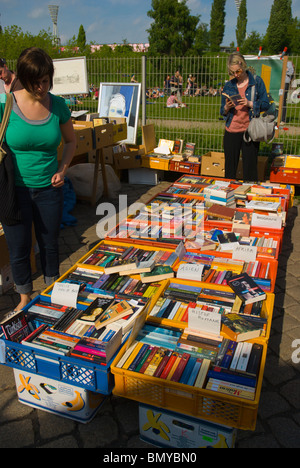 Used books Mauerpark flea market Mitte central Berlin Germany Eurore Stock Photo