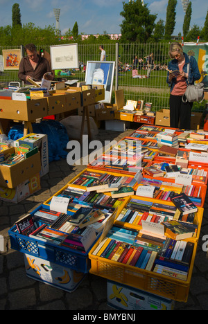 Used books Mauerpark flea market Mitte central Berlin Germany Eurore Stock Photo