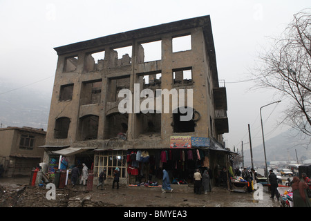 destroyed building in kabul Stock Photo