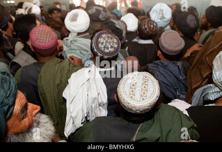 Pashtun visit the mosque on friday to pray in uruzgan, Afghanistan Stock Photo