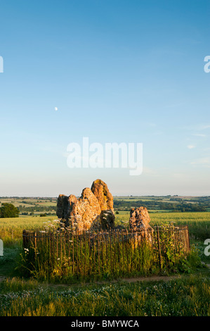 The Rollright stones, Whispering Knights, Oxfordshire, England. Stock Photo