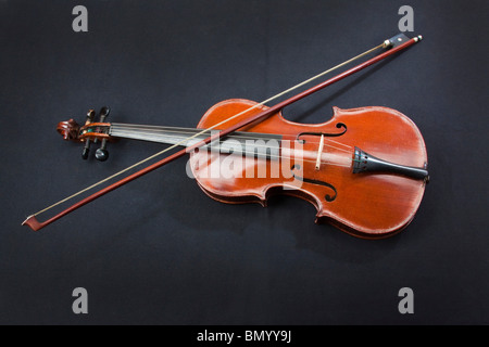 A Stradivarius Violin, Full size and bow Antonius Stradivarius cremonensis. Cremona Horizontal 104953 Stock Photo