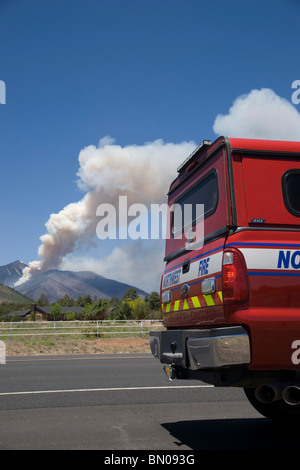 Flagstaff Arizona Schultz Mountain Forest Fire June 2010 Stock Photo