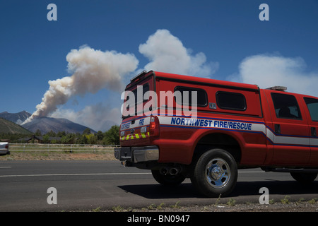 Flagstaff Arizona Schultz Mountain Forest Fire June 2010 Stock Photo