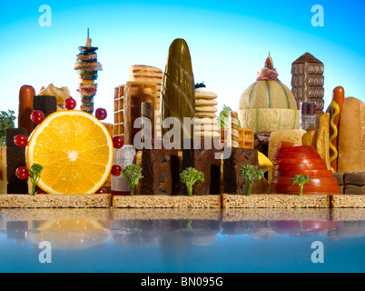 London city skyline made of food Stock Photo