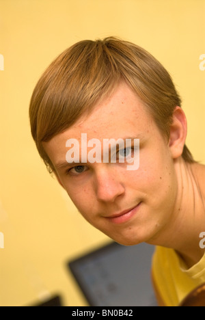 Young boy who has mild autism, Sutton, UK. Stock Photo