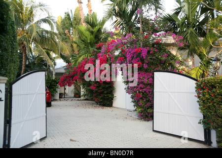Private Gated House Stock Photo