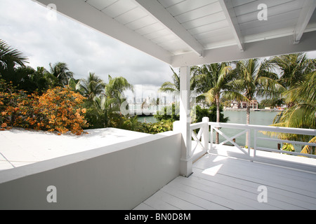 View From House over Terrace on The Skyline of Miami Stock Photo