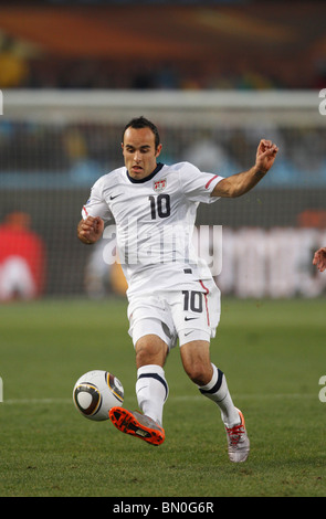 Landon Donovan of the United States in action during a 2010 FIFA World Cup football match against Algeria June 23, 2010. Stock Photo
