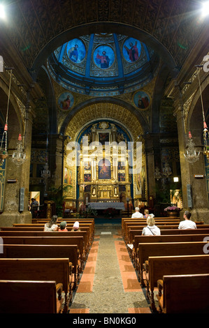 Altar decoration in the Basilica de la Mare de Deu, Lluc Monastery, Mallorca, 2010 Stock Photo