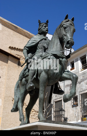 equestrian statue of Alfonso VIII (1166-1214) Cuenca, Cuenca Province, Castile-La Mancha, Spain Stock Photo