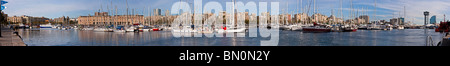 Barcelona Harbour  Harbor Panorama Stock Photo
