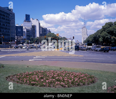 Avenida 9th July, Buenos Aires, Argentina, South America. Stock Photo