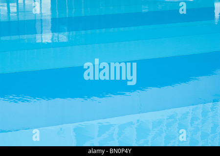 Blue pattern, reflections in the swimming pool, Funchal, Madeira, Portugal, Europe Stock Photo