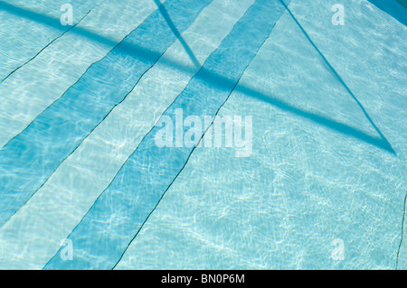 Blue pattern, reflections in the swimming pool, Funchal, Madeira, Portugal, Europe Stock Photo