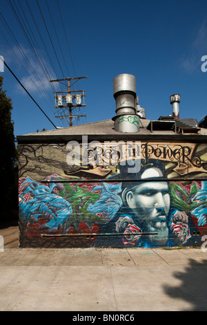 Mural on a wall, Melrose Avenue. Los Angeles, California, United States of America Stock Photo