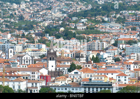 An aerial view over the city of Funchal. Stock Photo
