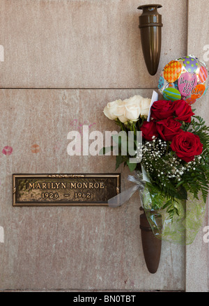 Marilyn Monroe's grave site, Westwood Village Memorial Park, Los Angeles, California, United States of America Stock Photo