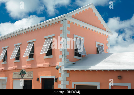 Classic Bermuda Style Building, Somers Supermart, St George's, Bermuda Stock Photo