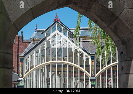 Detail of Stockport Market Hall,Market Place,Stockport, Greater Manchester,UK. Stock Photo